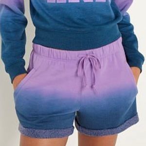 NWT PINK EVERYDAY LOUNGE HERITAGE SHORT Amethyst Orchid And Blue Coral Dip Dye